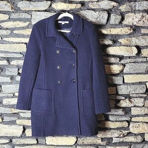 Women's DKNY blue trench coat jacket size 10